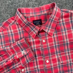 UNTUCKit Shirt X Large Red Plaid Slim‎ Fit Long Sleeve Cotton Button Up Men's
